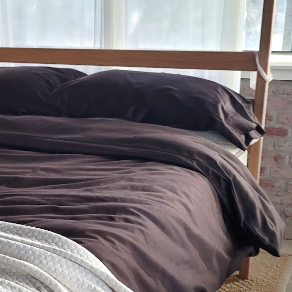 Dark Chocolate Mousse Organic Cotton Duvet Cover – Made in the USA